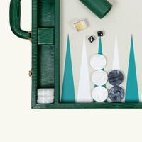 Bottle Green Lizard Backgammon Set vido bottle green lizard backgammon set