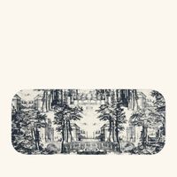 fornasetti giardino settecentesco tray rectangular small blue