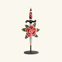 lladro dagger and rose sculpture medium red