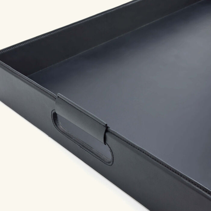 رالف لورين هوم صينية الضيافة وايت مستطيلة كبير جدًا سوداء