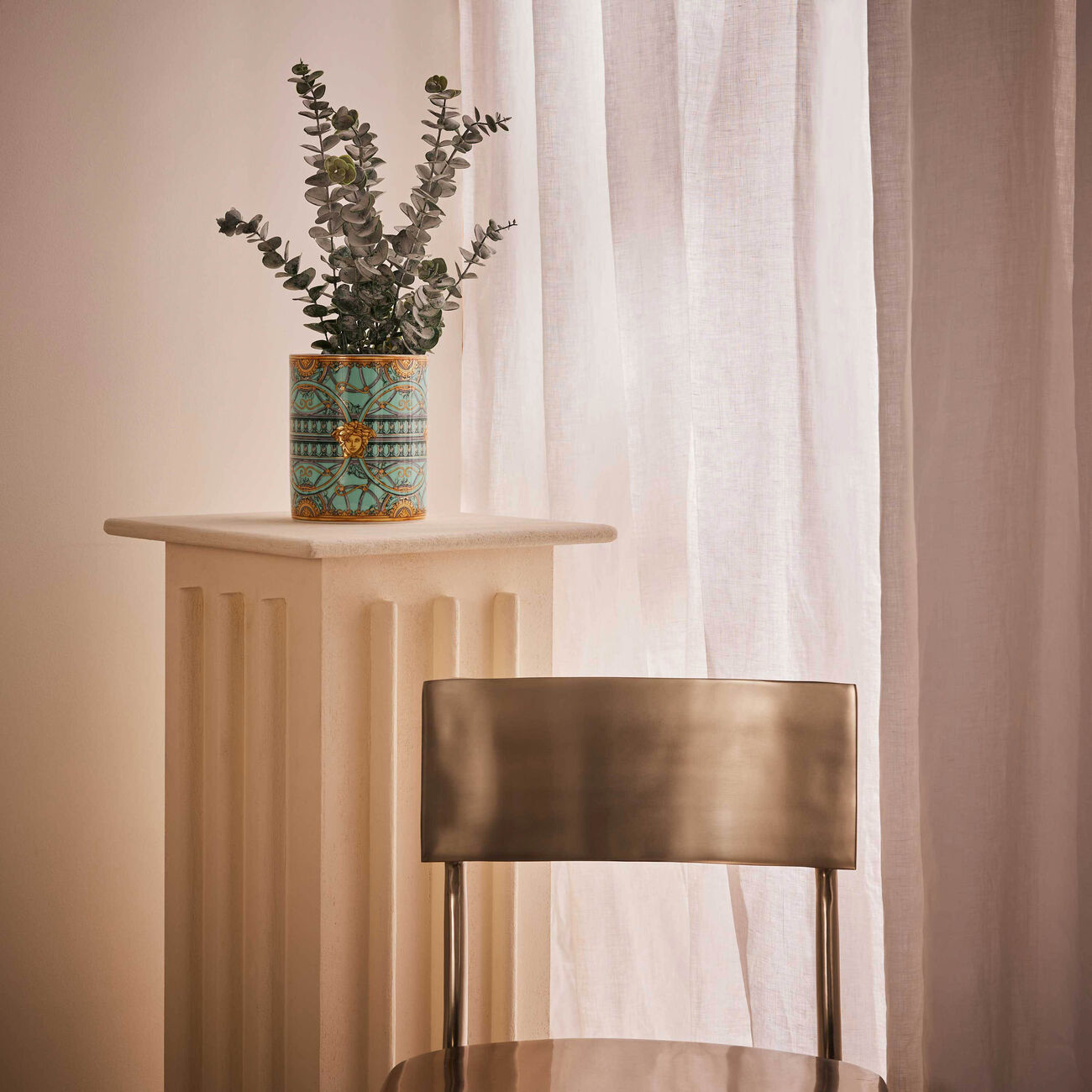 فيرساتشي مزهرية سكالا ديل بالاتزو متوسطة خضراء