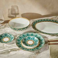 هافيلاند طبقم ريف دو نيل المؤلف من طبقين للخبز والزبدة بتصميم دائري أخضر 16 سم