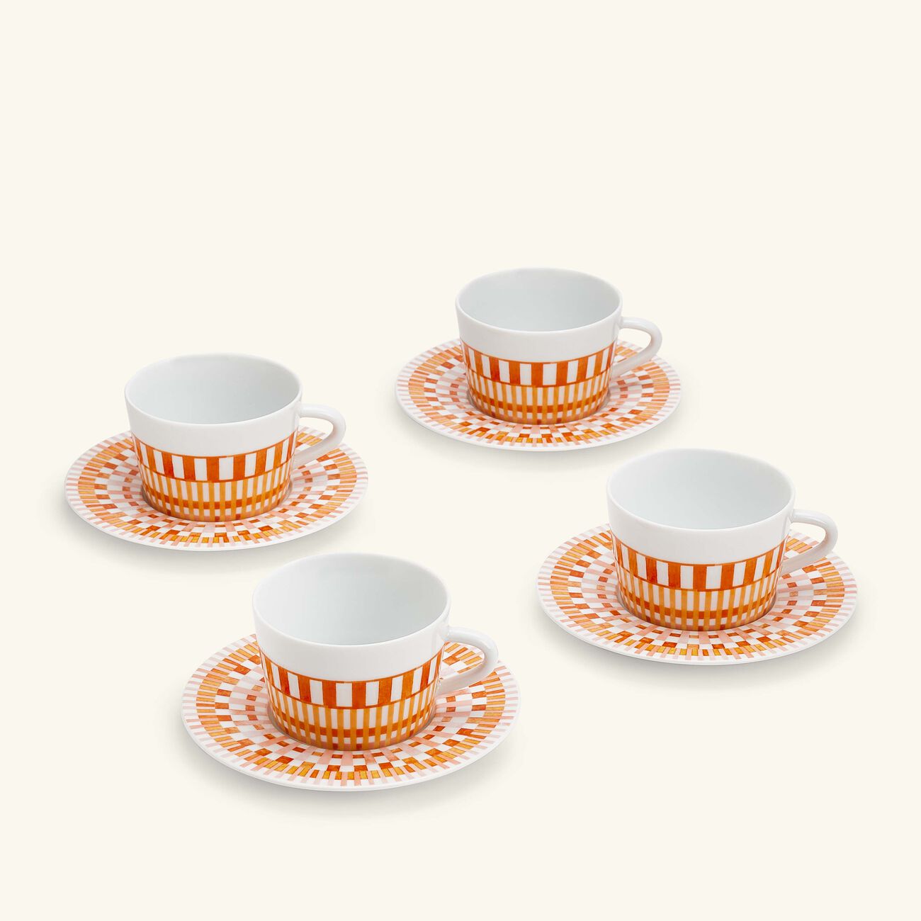 Terra Rosa Tea Cup & Saucer Orange Set Of 4 bernardaud terra rosa tea cup saucer orange set of 4