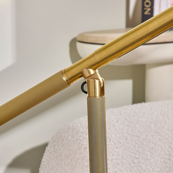 Barrett Knurled Boom Arm Desk Light Brass ralph lauren home barrett knurled boom arm desk light brass