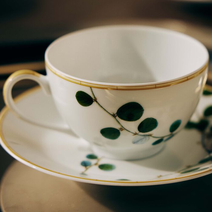 Jardin Indien Tea Cup & Saucer White Set Of 4 bernardaud jardin indien tea cup saucer white set of 4