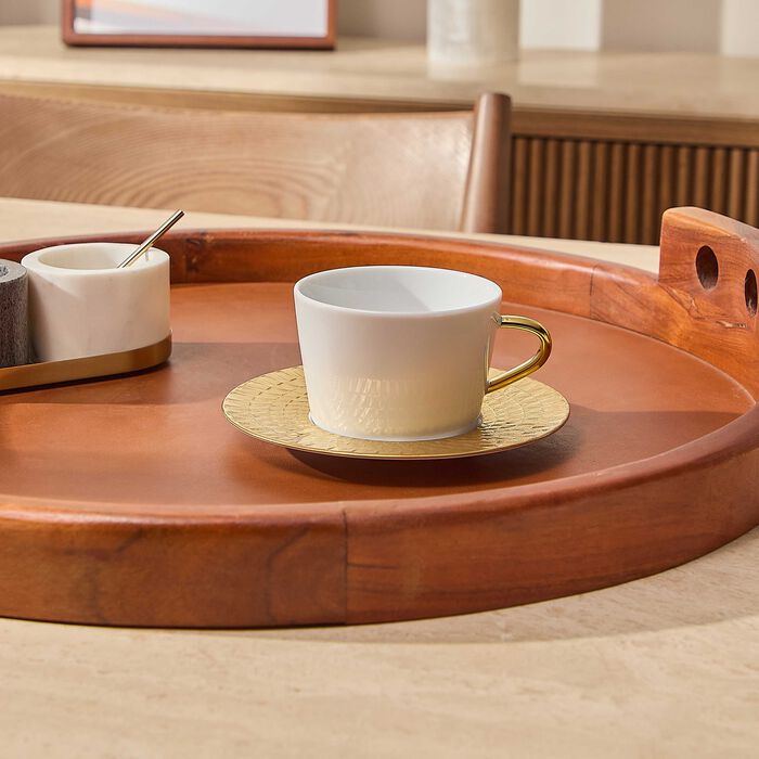 Twist Tea Cup & Saucer Gold bernardaud twist tea cup saucer gold