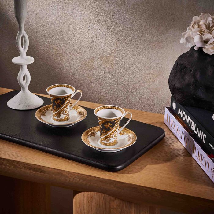 versace i love baroque coffee cup   saucer set black