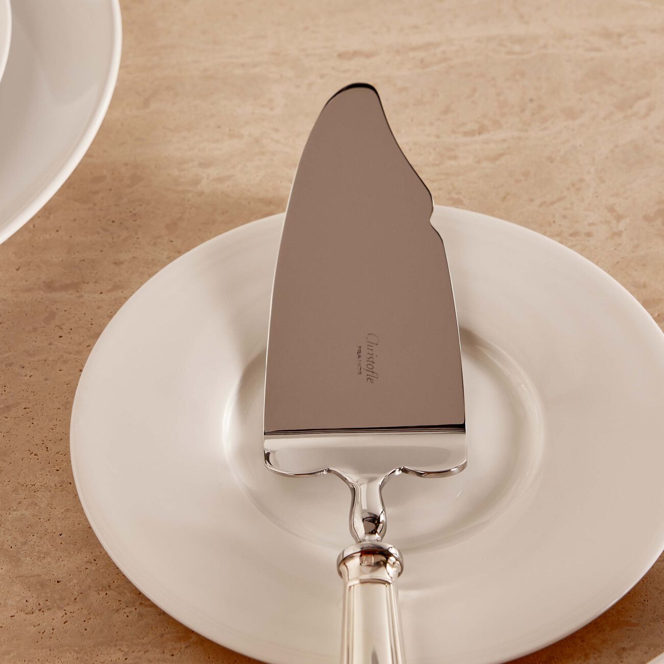 christofle albi cake set with server and 6 dessert forks silver plated