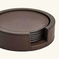 Tao Coasters Holder Round Brown with 6 Coasters giobagnara tao coasters holder round brown with 6 coasters