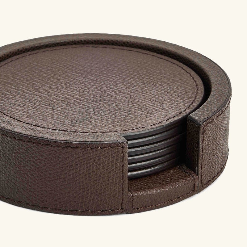 Tao Coasters Holder Round Brown with 6 Coasters giobagnara tao coasters holder round brown with 6 coasters