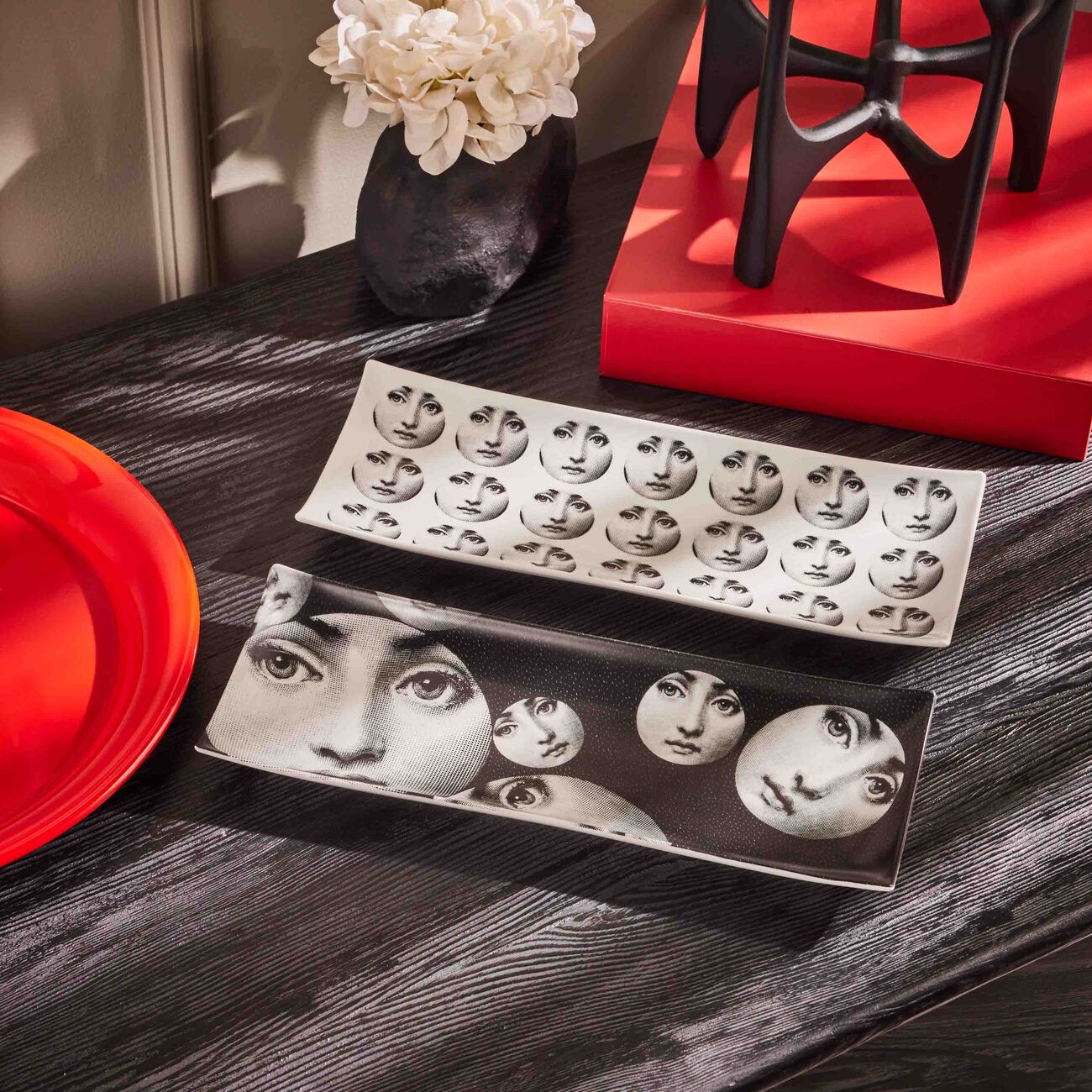 fornasetti tema e variazioni no 197 tray rectangular small grey