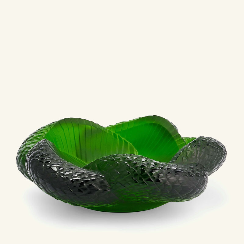 lalique serpent bowl green