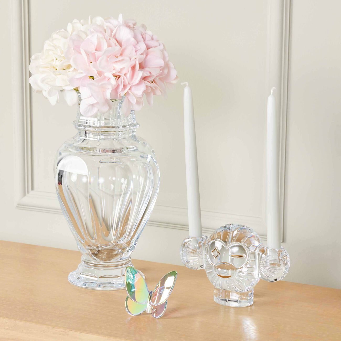 baccarat faunacrystopolis monkey candle holder clear