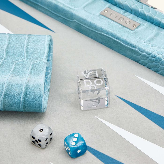 vido blue alligator medium backgammon set