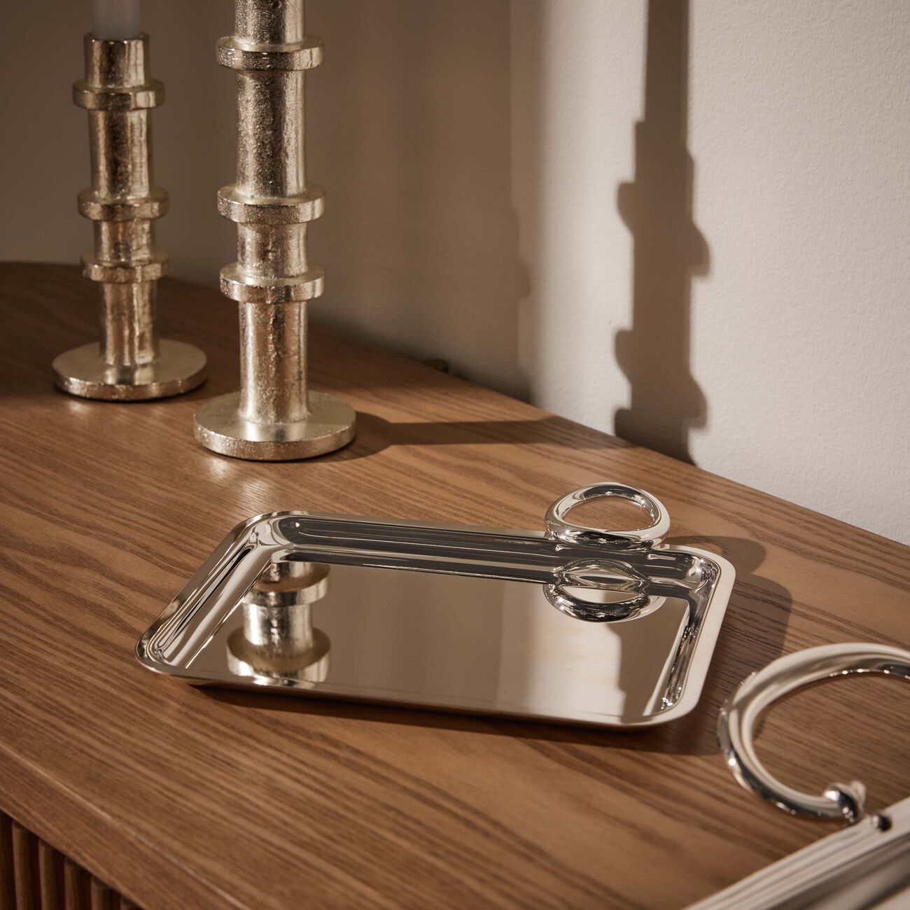 christofle vertigo serving tray rectangular small silver plated