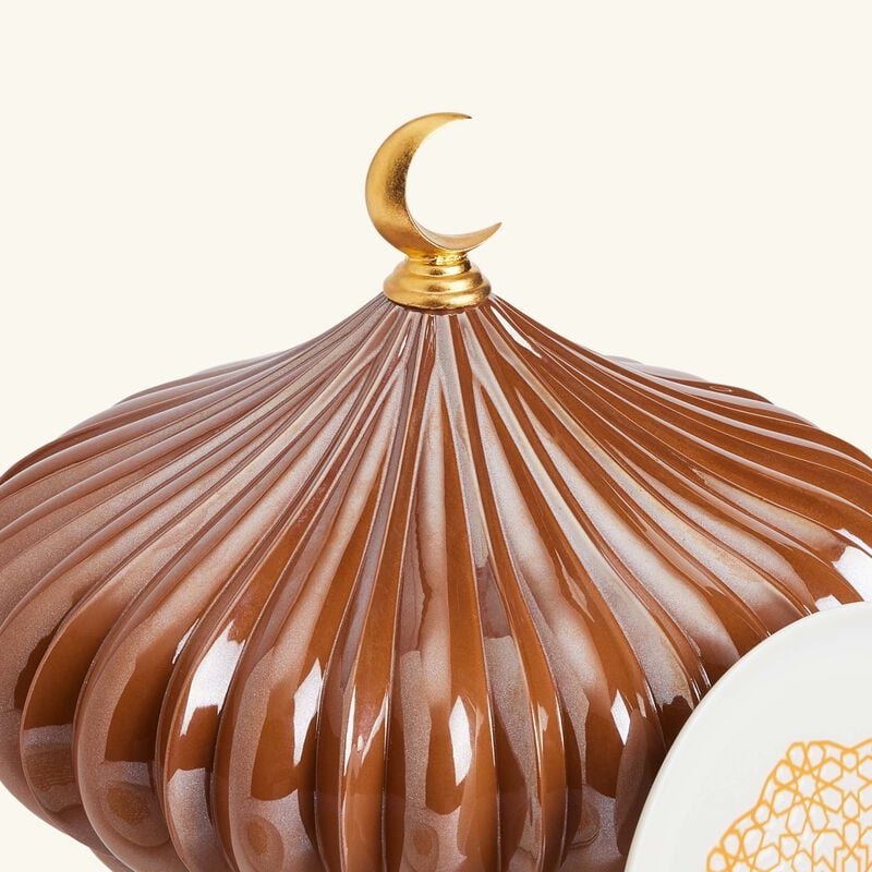 لادرو صندوق ماجستيك نايتس مع 4 أطباق باللون البني