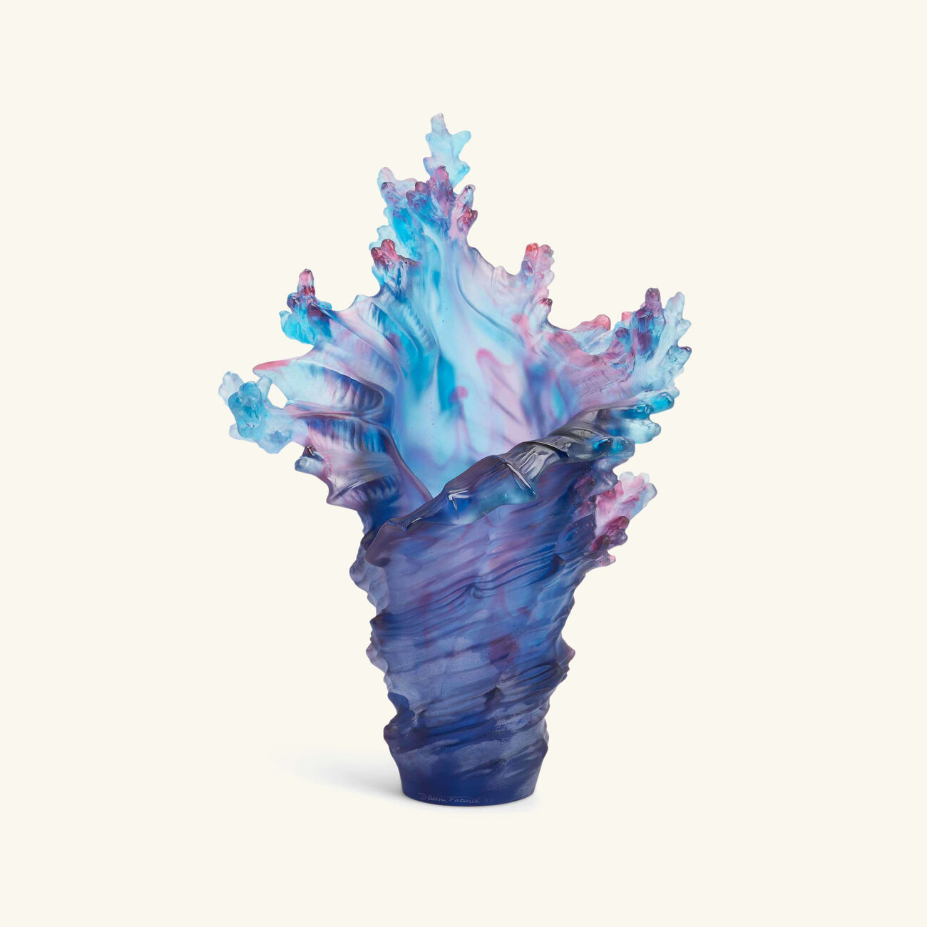 daum mer de corail vase large blue