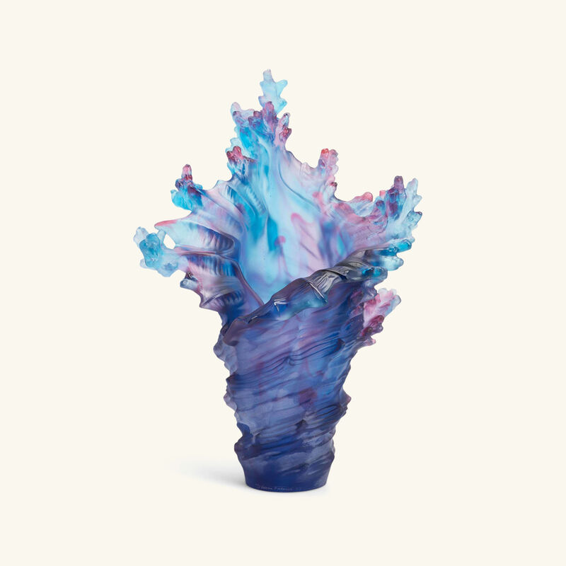 daum mer de corail vase large blue