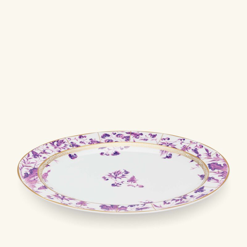 bernardaud prunus serving platter oval purple 33cm