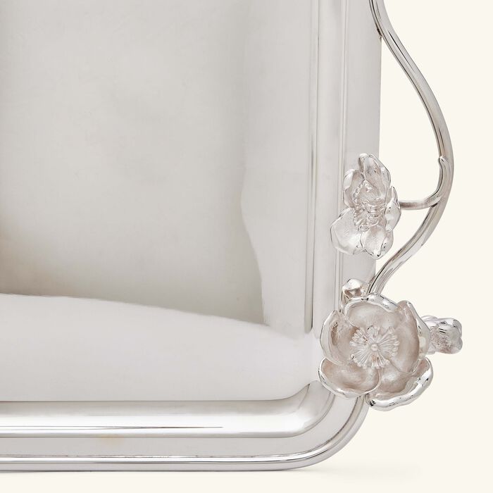 christofle anemone serving tray rectangular extra large silver plated