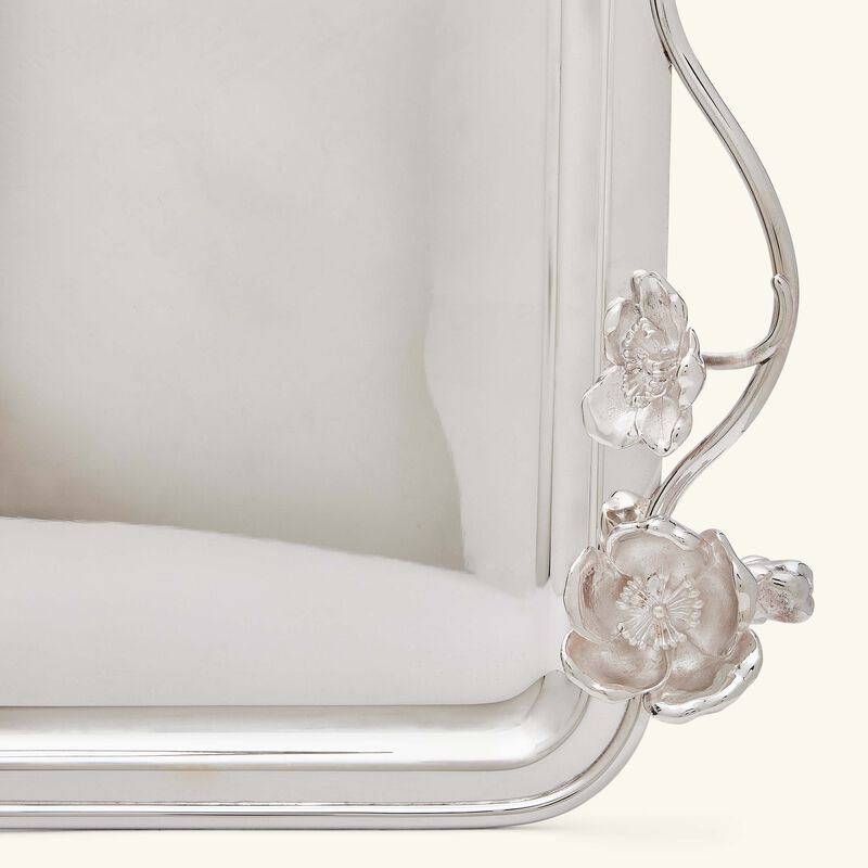 كريستوفل صينية الضيافة أنيمون مستطيلة كبير جدًا باللون الفضي