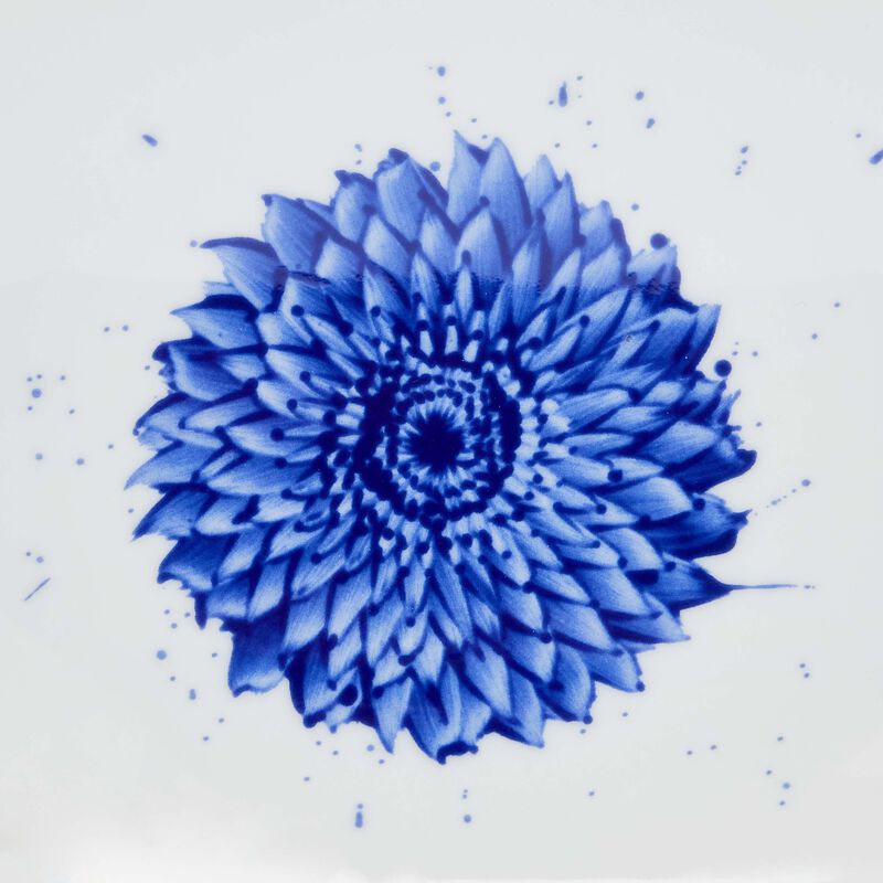 bernardaud in bloom serving platter oval blue 23cm