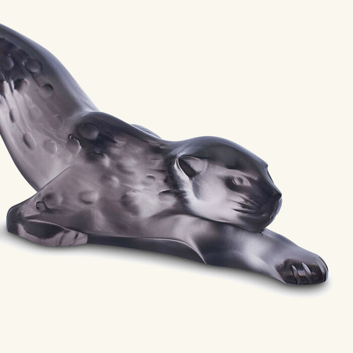 lalique zeila panther sculpture small grey