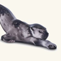 Zeila Panther Sculpture Small Grey lalique zeila panther sculpture small grey