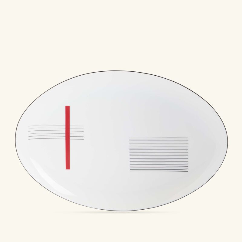 bernardaud oscar serving platter oval red 33cm