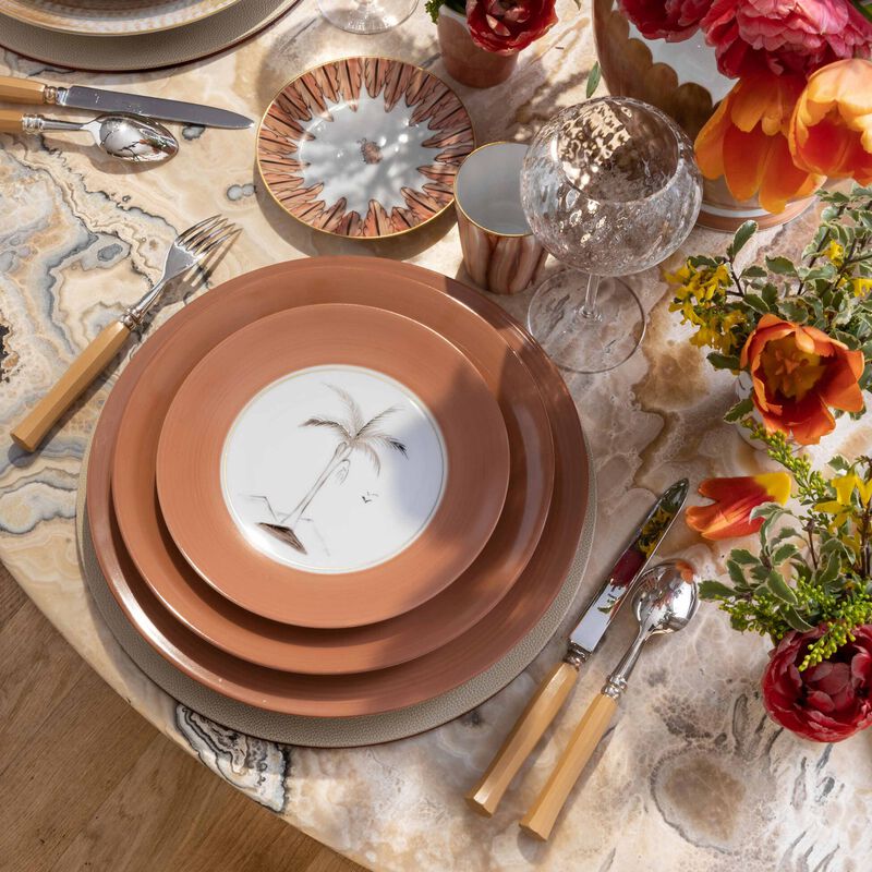 Bamboo Colonies Dessert Plate Round Pink 21cm marie daage bamboo colonies dessert plate round pink 21cm