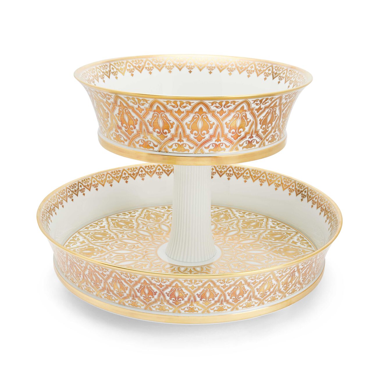 Sol Cake Stand 2 Tiers Gold bernardaud sol cake stand 2 tiers gold