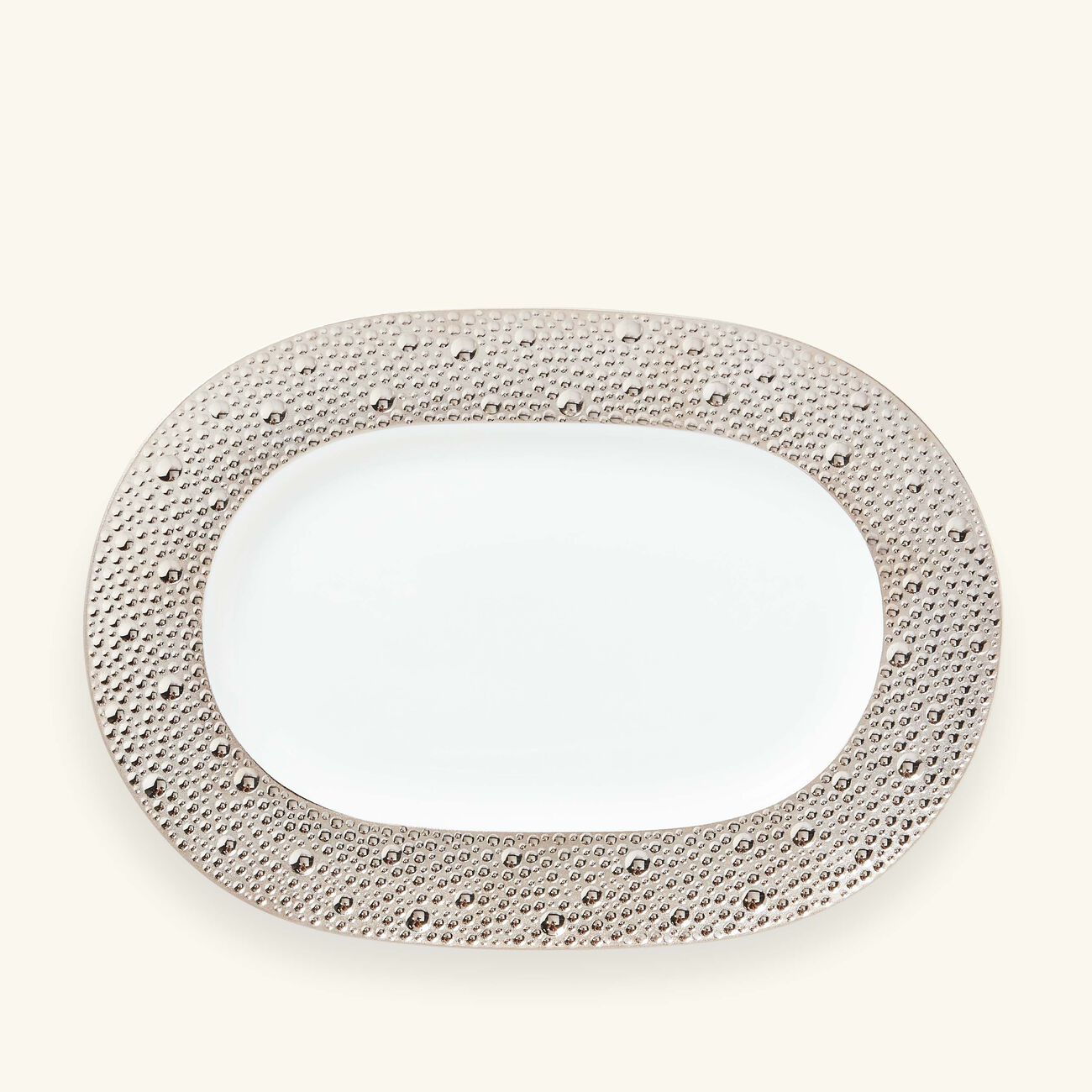 Ecume Serving Platter Oval Silver 21cm bernardaud ecume serving platter oval silver 21cm