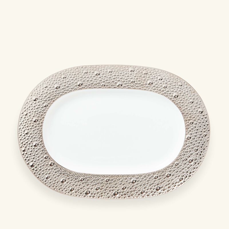 Ecume Serving Platter Oval Silver 21cm bernardaud ecume serving platter oval silver 21cm