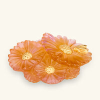 daum or d abeille flower figurine orange