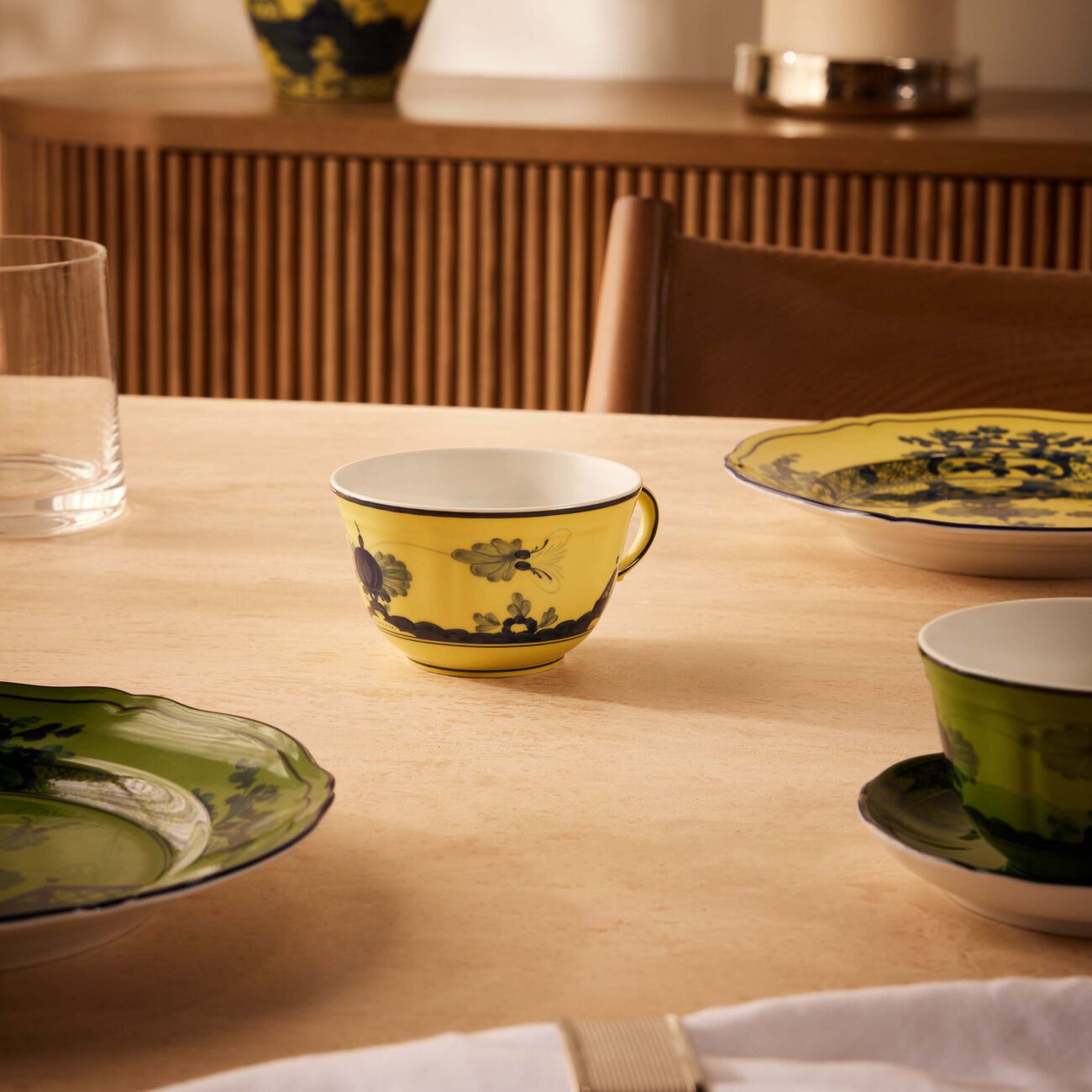 ginori 1735 oriente italiano citrino tea cup yellow