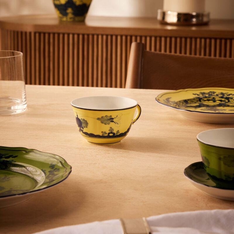 ginori 1735 oriente italiano citrino tea cup yellow