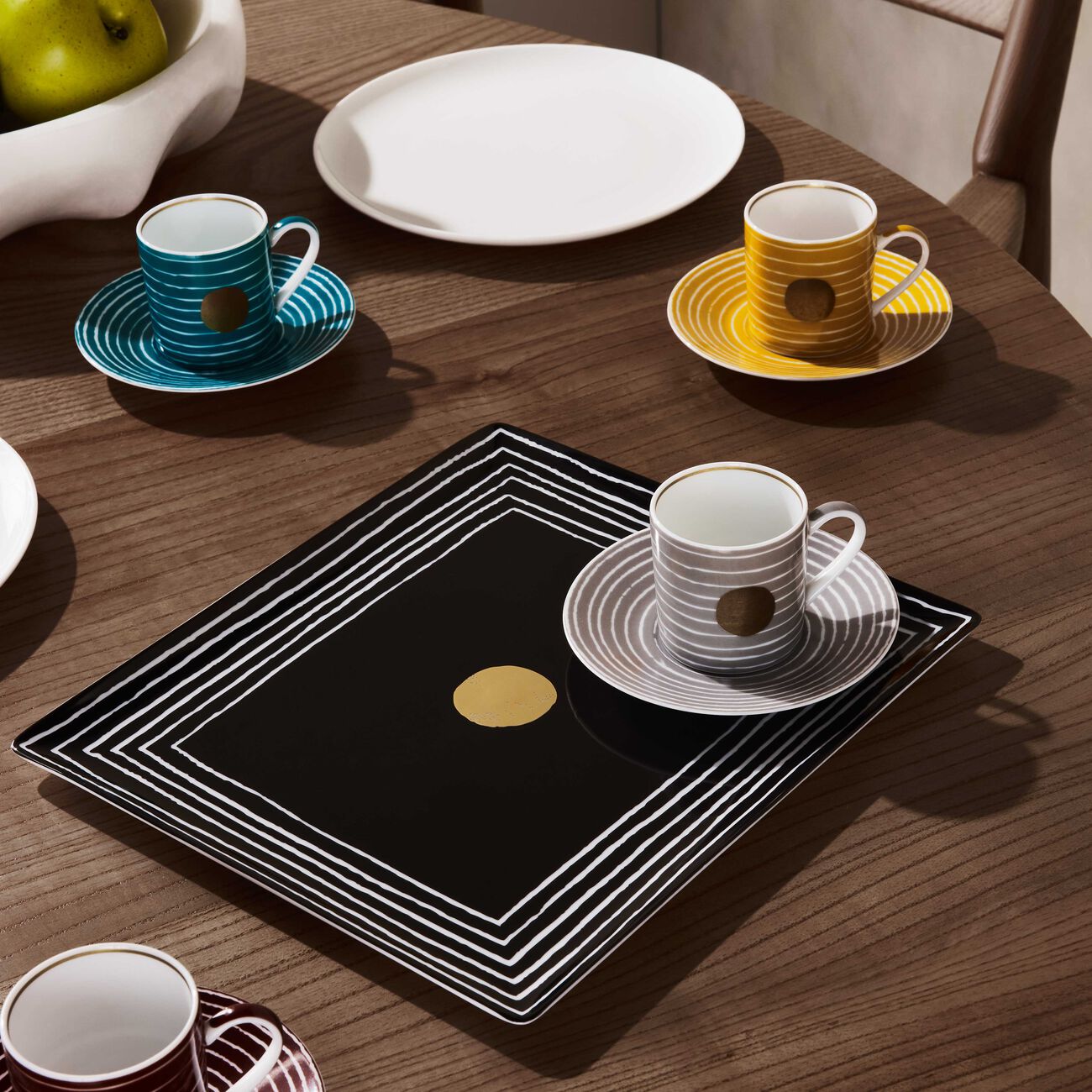 bernardaud aboro serving platter sqaure black 26cm