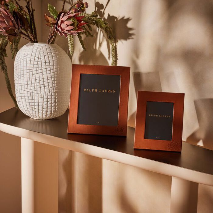 ralph lauren home bedford garrett leather frame brown 20x25 cm