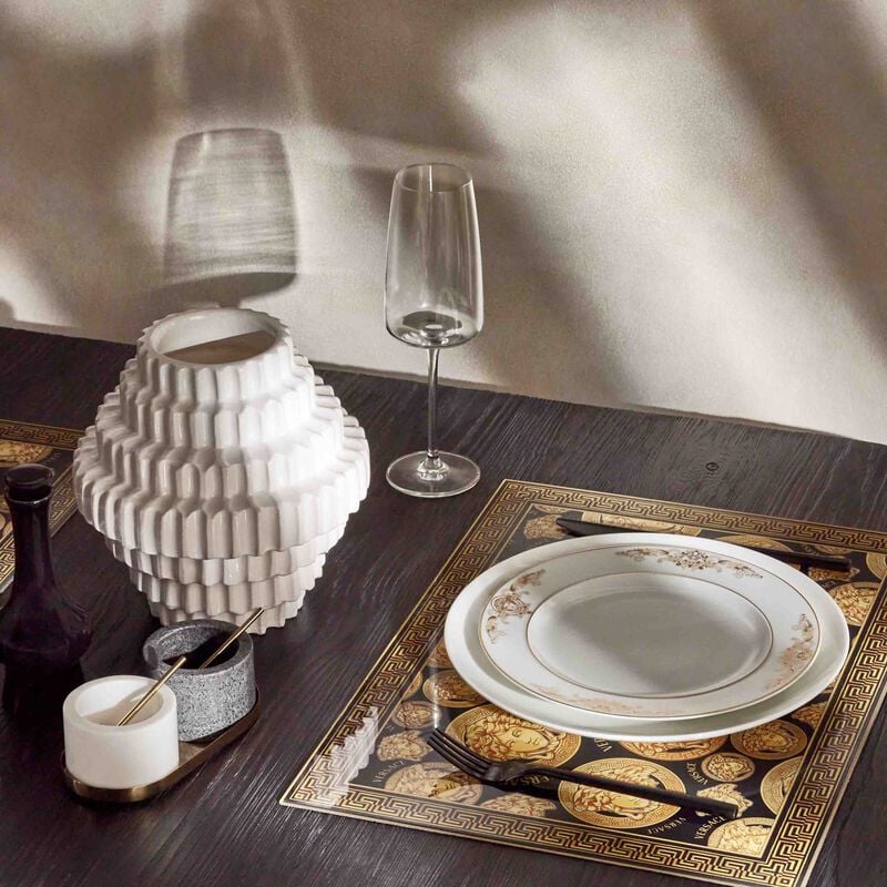 Medusa Amplified Placemat Black Set Of 2 versace medusa amplified placemat black set of 2