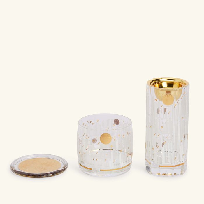 dimlaj hayat candle holder and censer gold set of 3