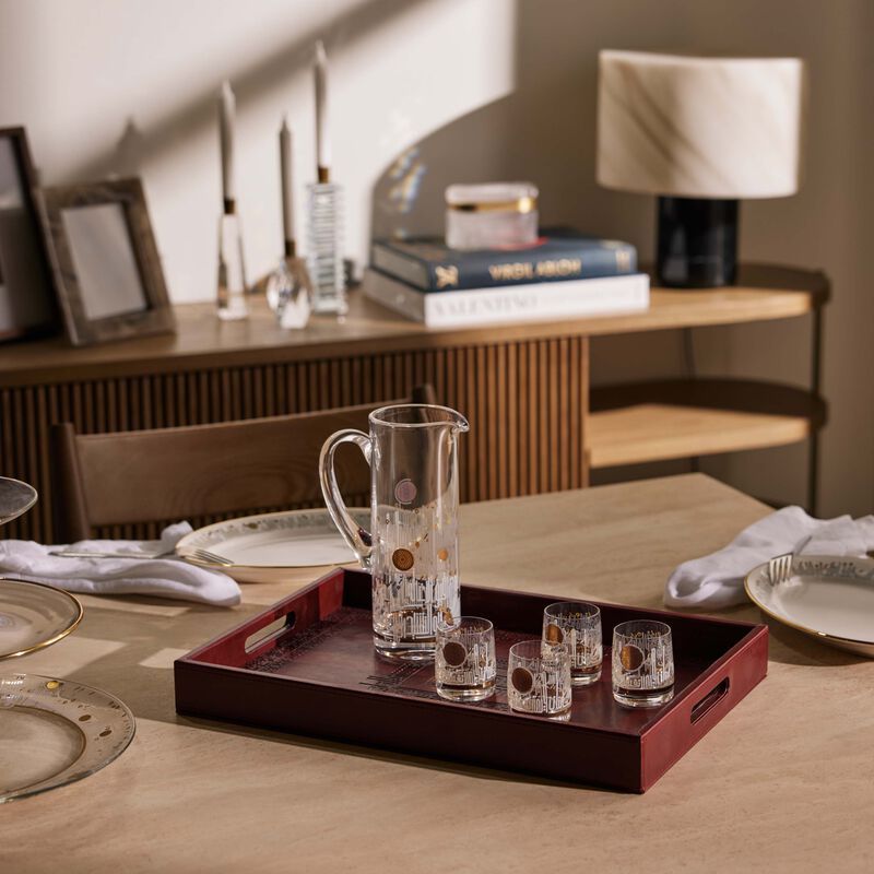 صينية الضيافة شفا مستطيلة باللون الأحمر 40 × 27 سم دملاج صينية الضيافة شفا مستطيلة باللون الأحمر 40 27 سم