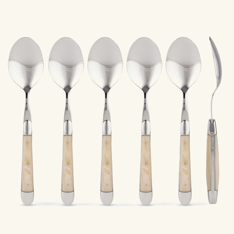 Acrylic Handle Soup Spoon Silver Set of 6 forge de laguiole acrylic handle soup spoon silver set of 6