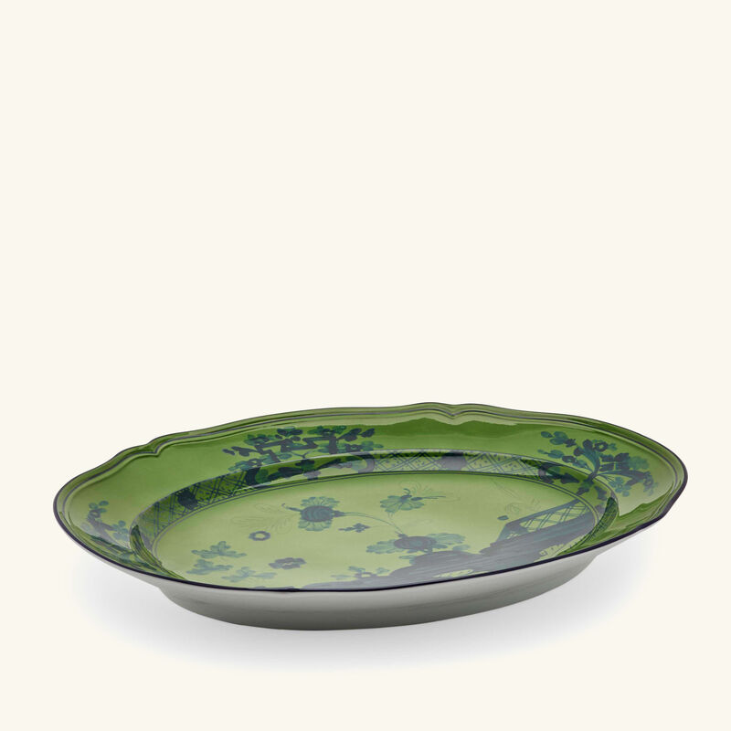 Oriente Italiano Serving Platter Oval Green 29cm ginori 1735 oriente italiano serving platter oval green 29cm