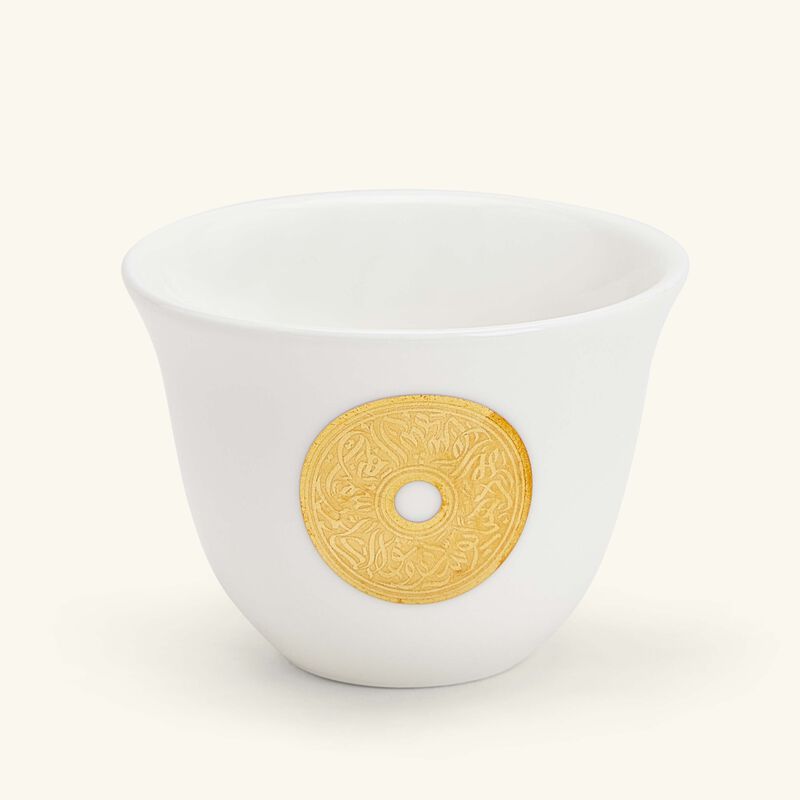 دملاج طقم قمر المؤلف من 6 فناجين للقهوة باللون الأبيض