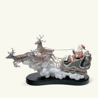Santa's Midnight Ride Sleigh Sculpture Medium White lladro santa s midnight ride sleigh sculpture medium white