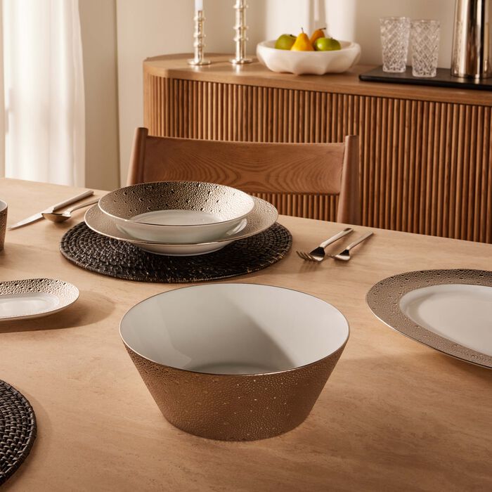 bernardaud ecume salad bowl silver 24cm