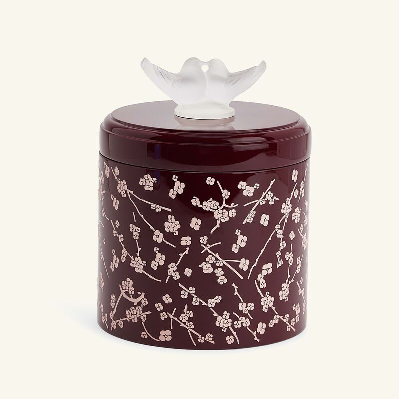 لاليك صندوق فلور دو سيريزييه كبير الحجم برغندي