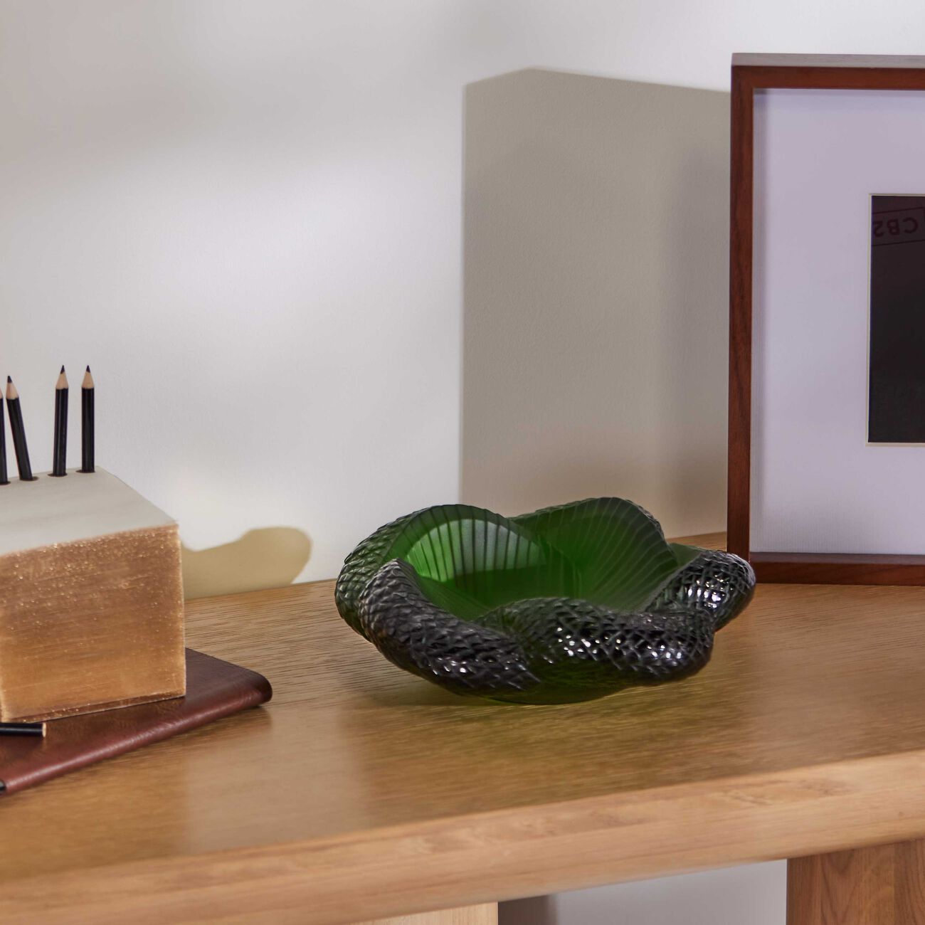 lalique serpent bowl green