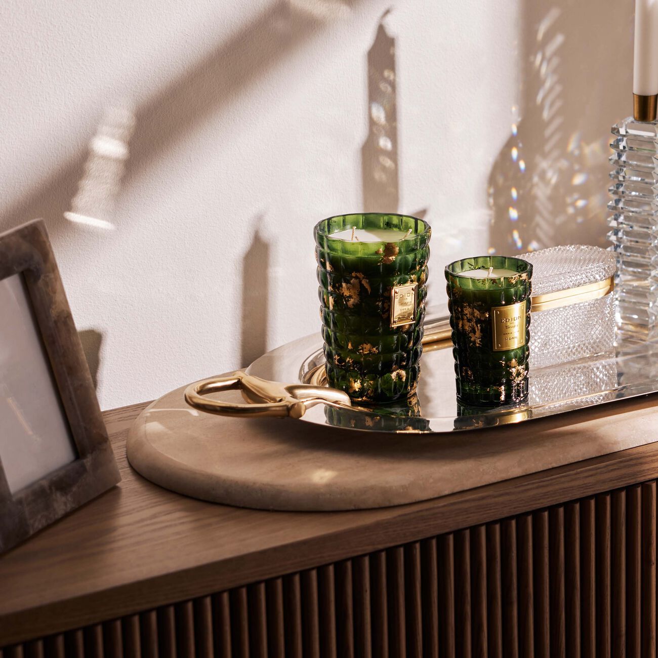 edion iris green scented candle 500g