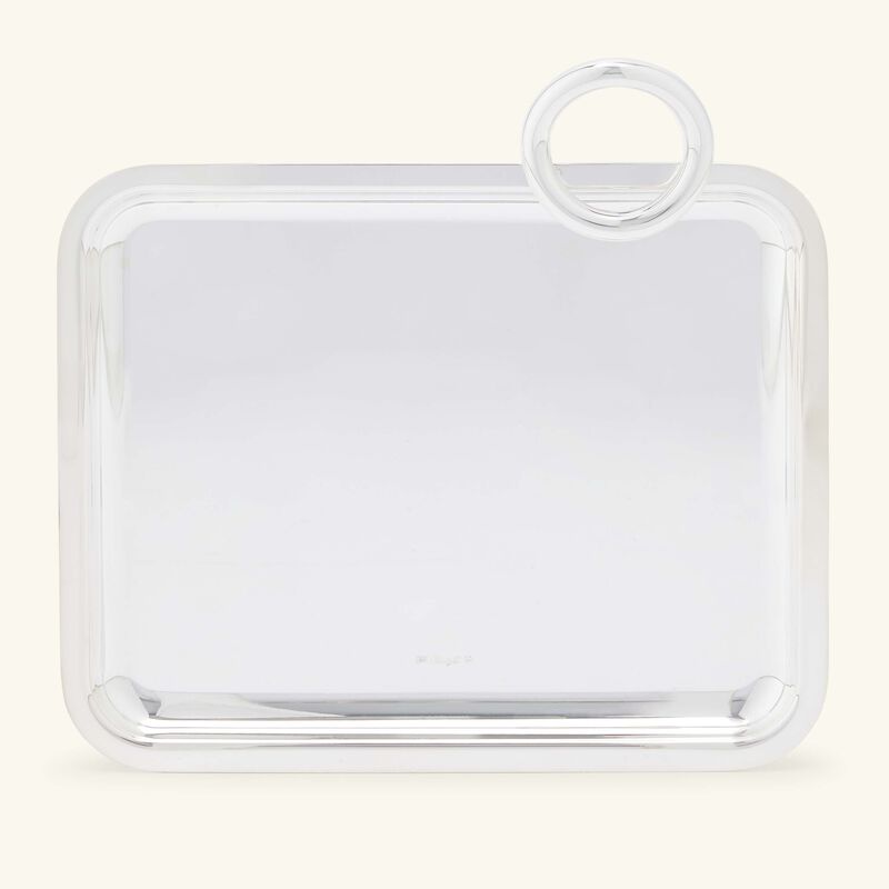 christofle vertigo serving tray rectangular small silver plated